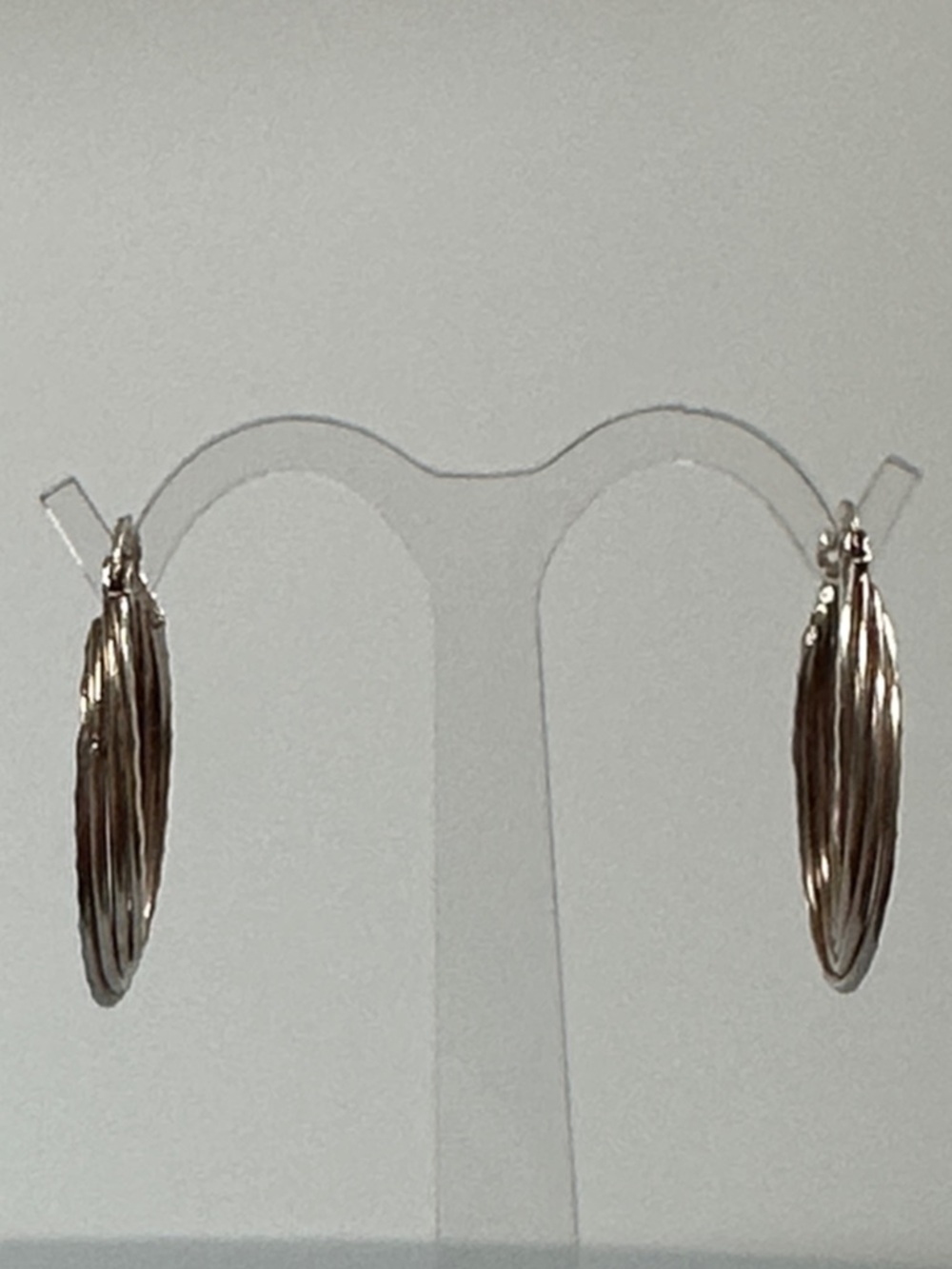 Sterling silver Layered Textured Hoop Earrings
